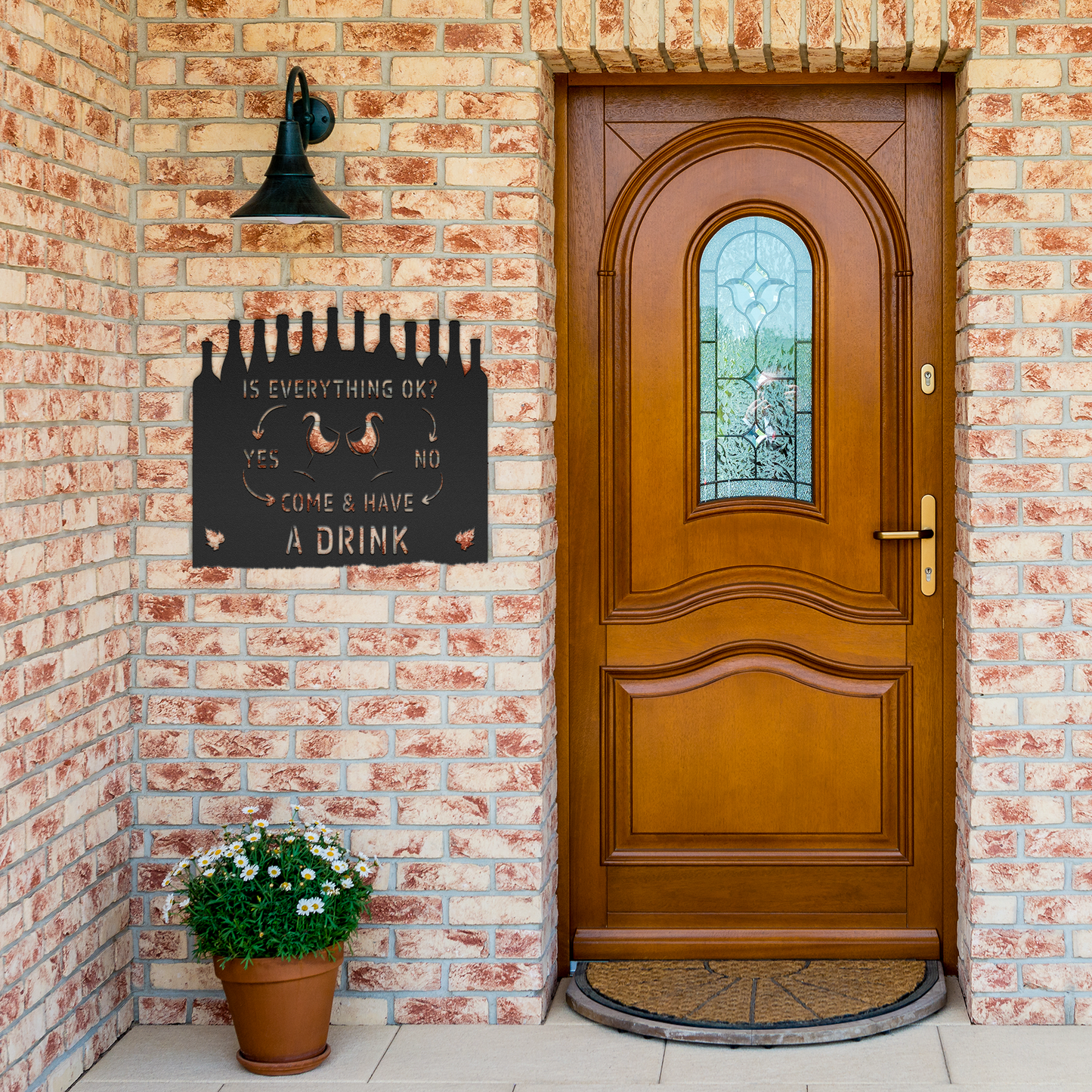 is_everything_ok_metal_sign_wine_Black_Brick_Entrance_Mockup.png