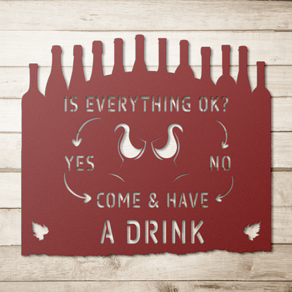 is_everything_ok_metal_sign_wine_Red_Simple_Wood_BKGD_Mockup.png