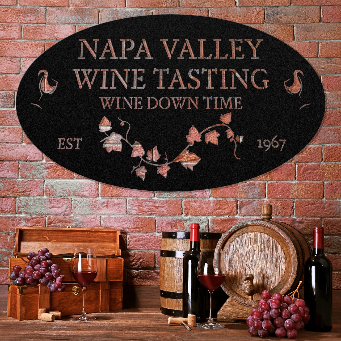 Custom Wine Cellar Metal Sign - Napa Valley