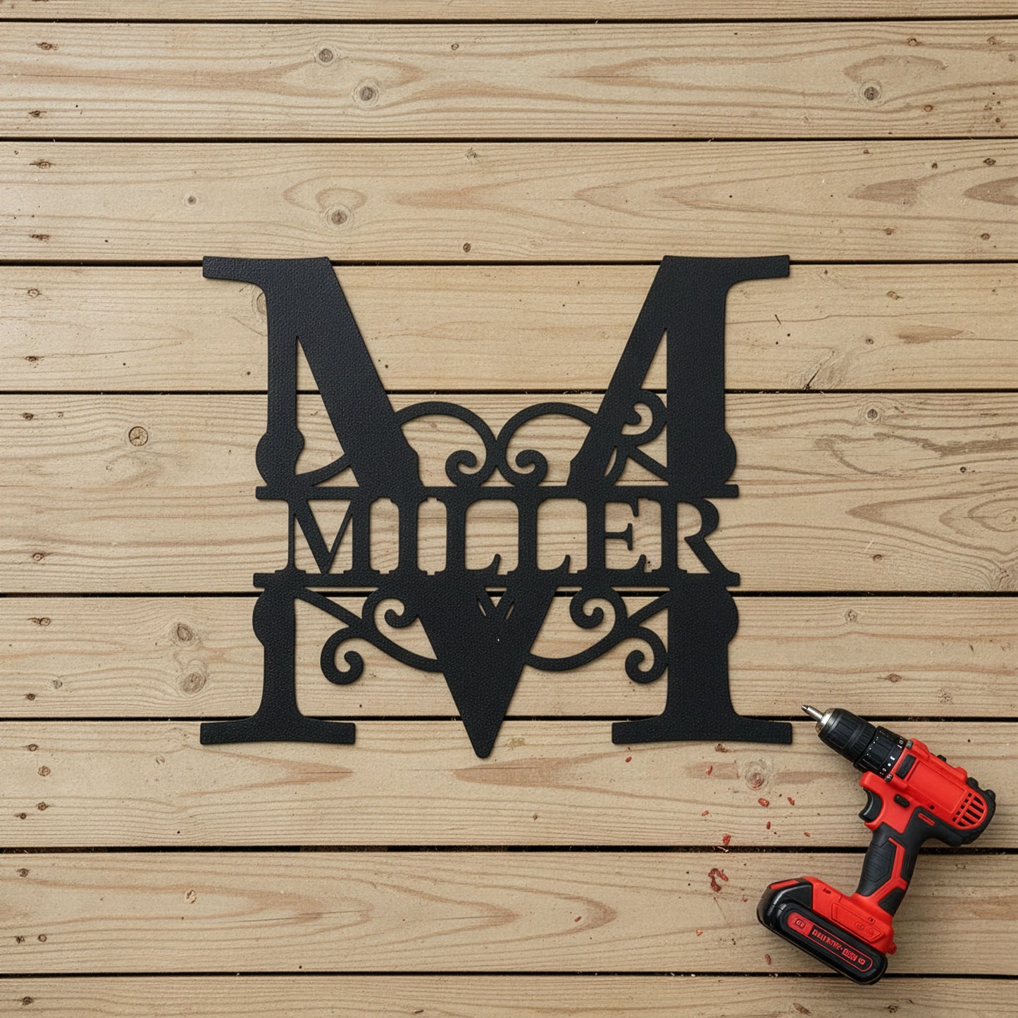 Personalized Family Name Monogram Metal Sign