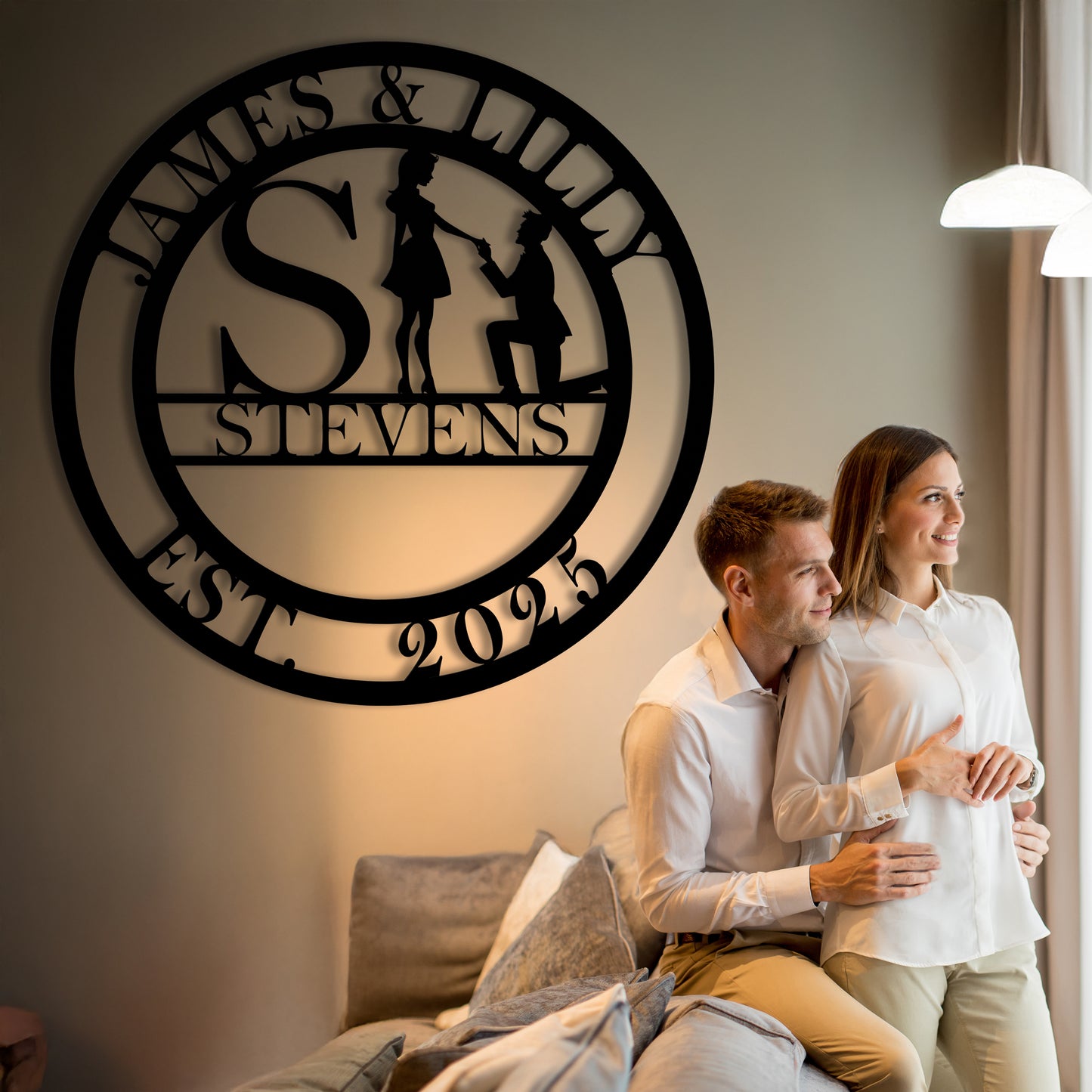 Custom Family Name Monogram Sign