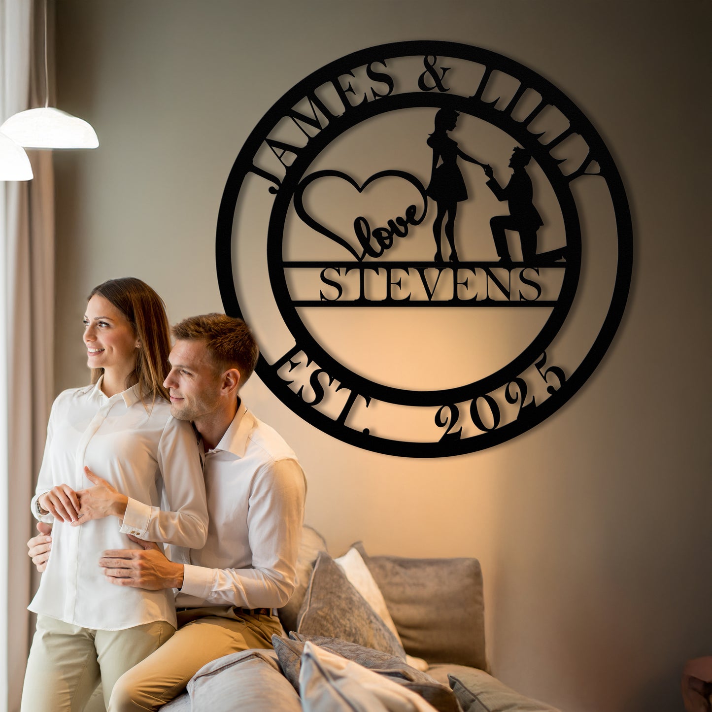 Custom Family Name Monogram Sign