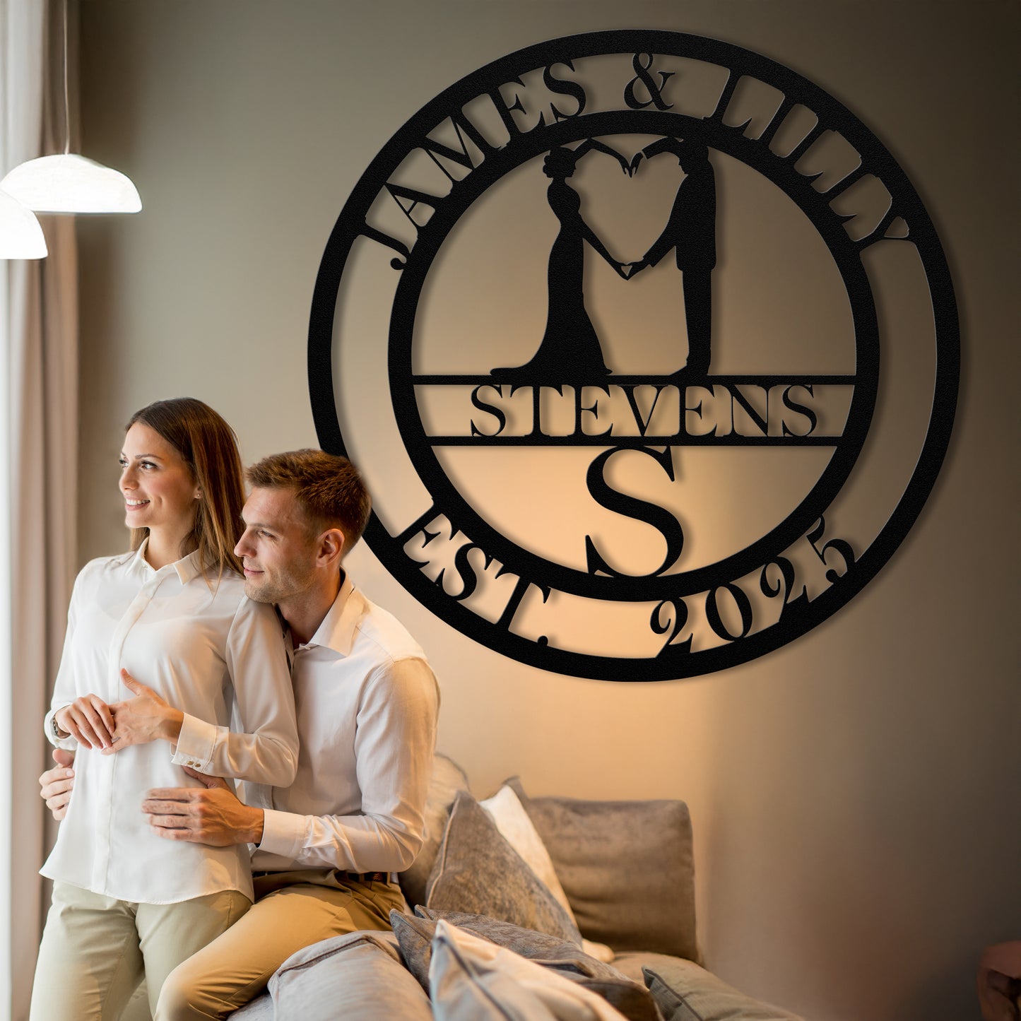 Custom Family Name Monogram Sign