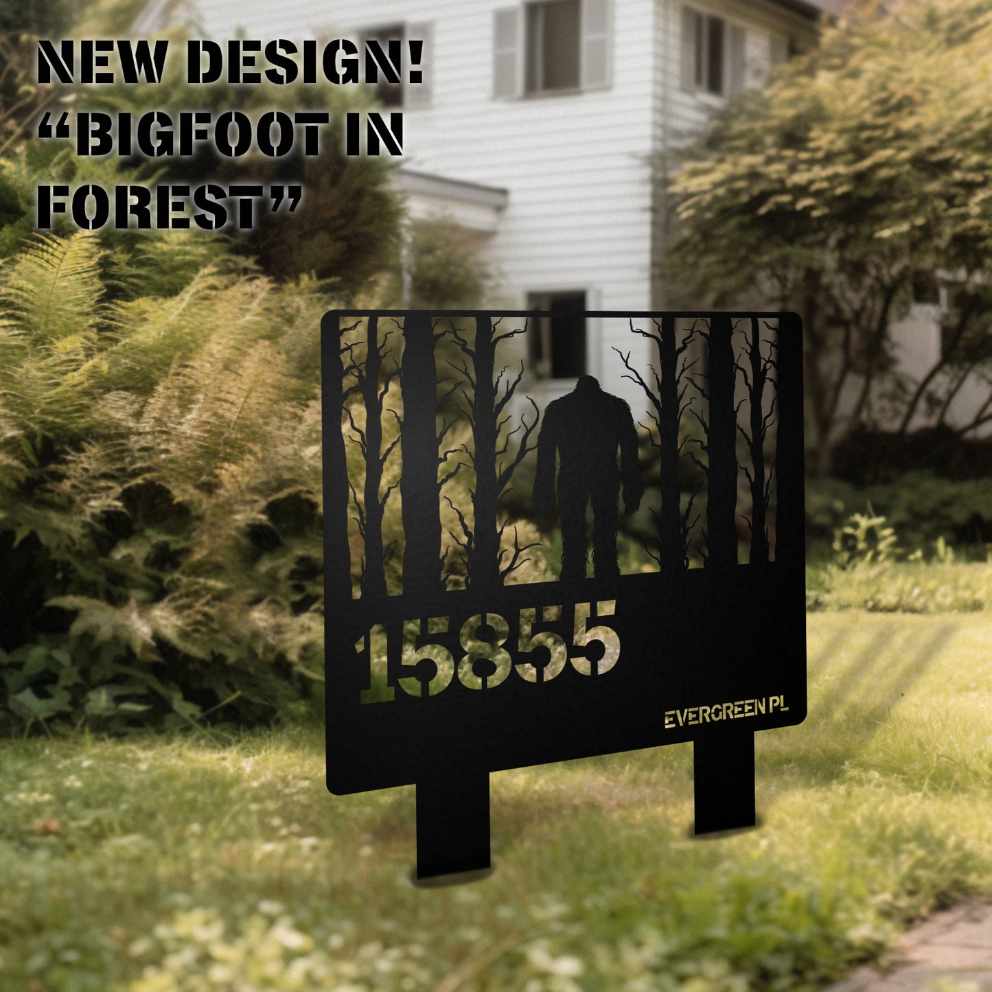 Bigfoot Metal Address Sign