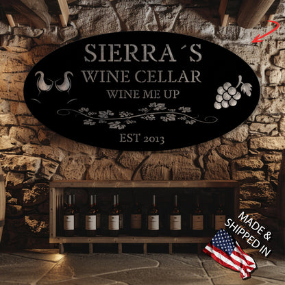 Custom Wine Cellar Metal Sign - Sierra