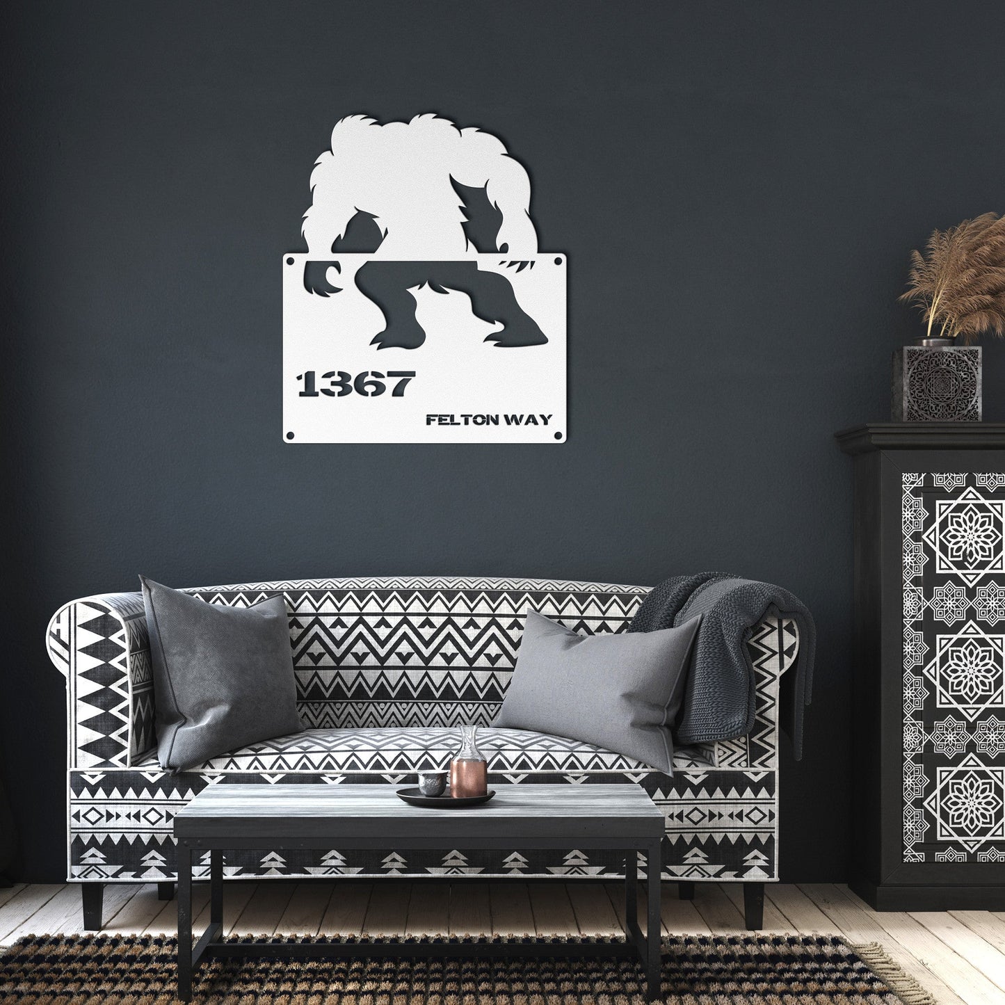 Bigfoot Metal Address Sign