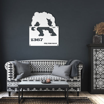 Bigfoot Metal Address Sign