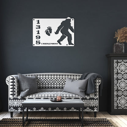 Bigfoot Metal Address Sign