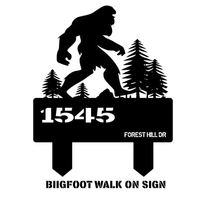 Bigfoot Metal Address Sign