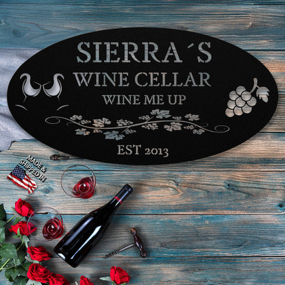 Custom Wine Cellar Metal Sign - Sierra